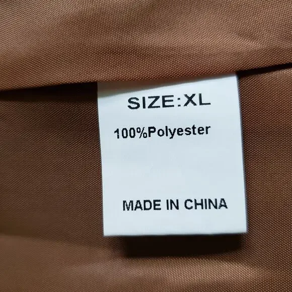 Womens Blazer XL Brown Open Front Long Sleeve Padded Shoulder Suit Jacket Casual - Picture 6 of 6